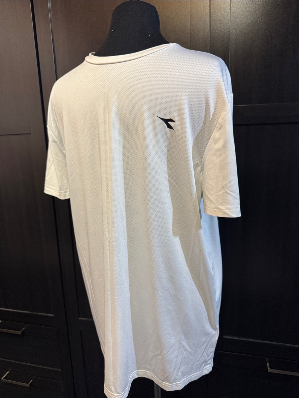 Diadora White Short-Sleeve Athletic Tee with Black Logo